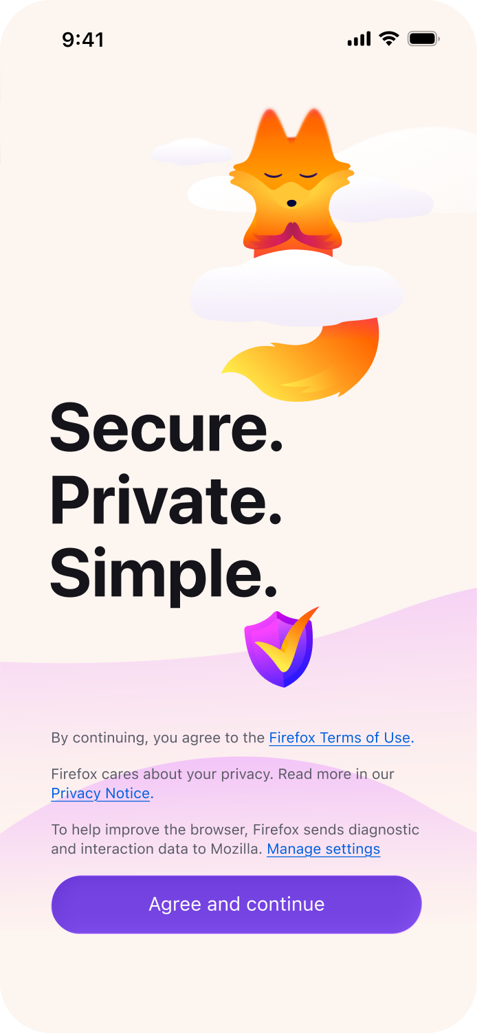 Firefox mobile 2026 vision — onboarding screen